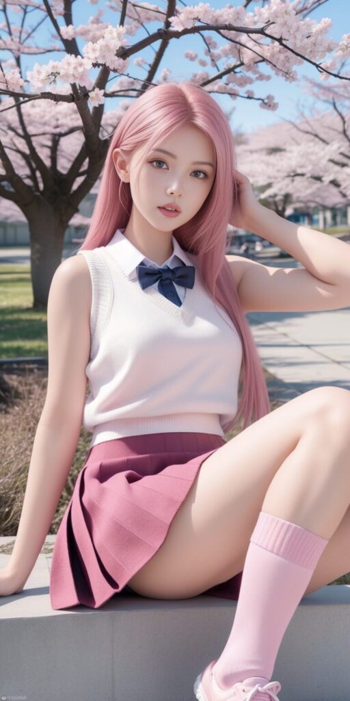 桜の季節に映えるピンクのコーディネートと上品な制服スタイル 2 00028 2854797728 スクールガールスタイル
