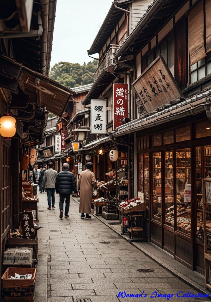 日本の伝統と現代が交差する街並み:美しい古き良き商店街の風景 3 batch image fx 50 日本の街並