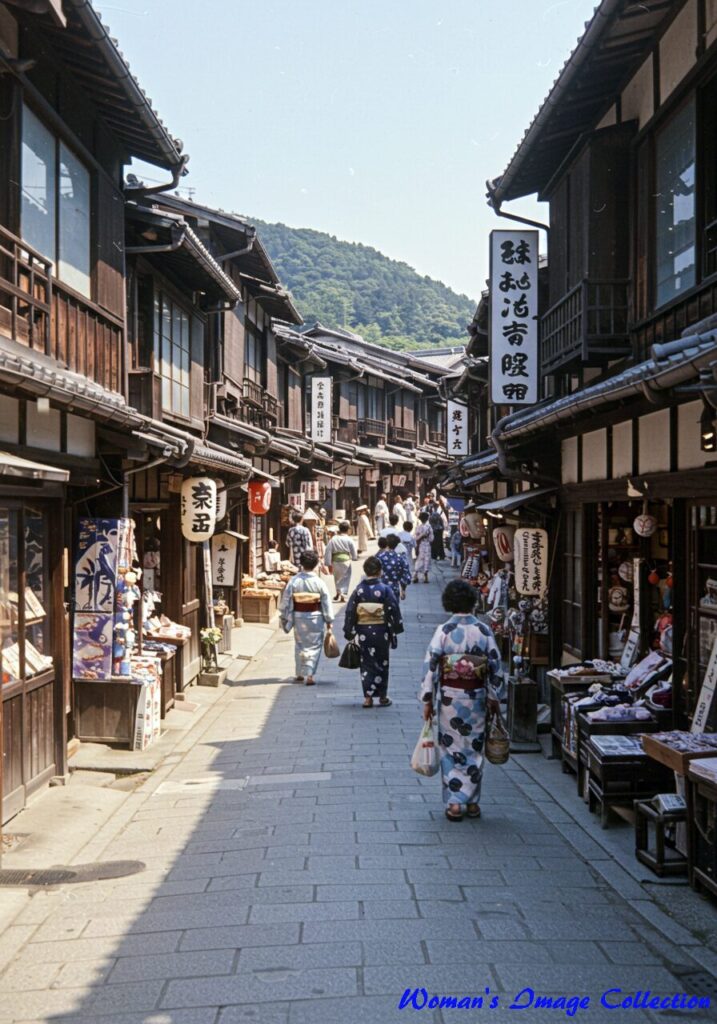 日本の伝統と現代が交差する街並み:美しい古き良き商店街の風景 5 batch image fx 52 日本の街並