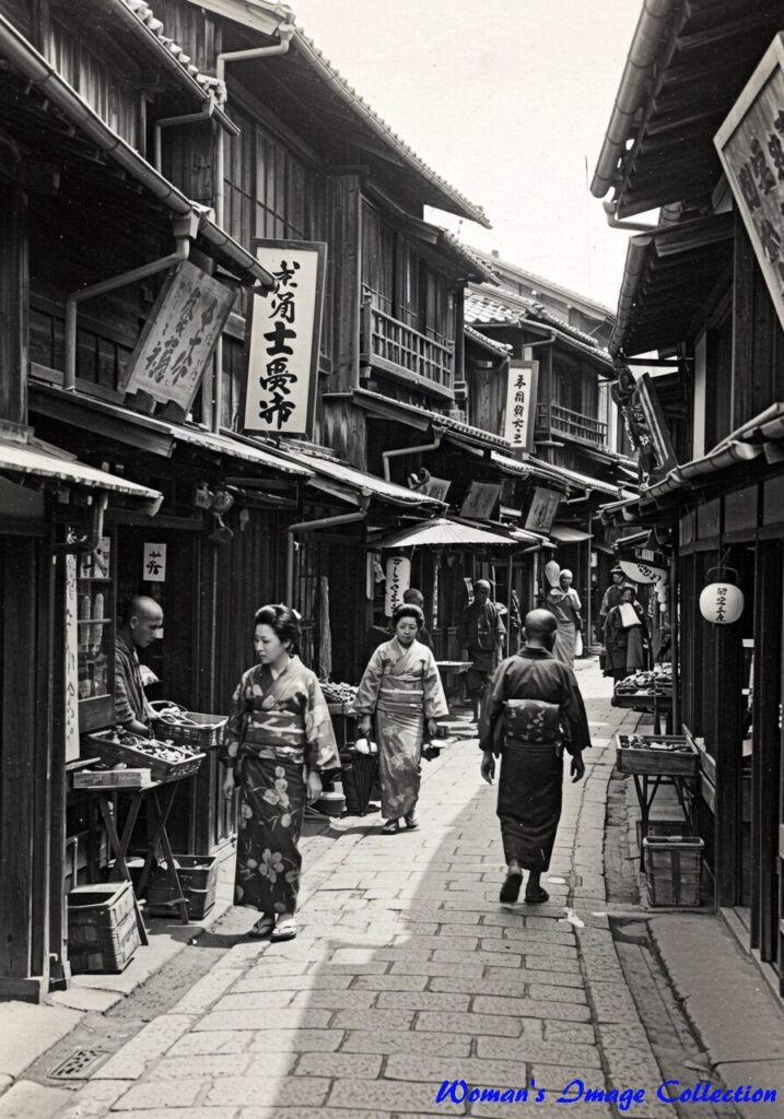 日本の伝統と現代が交差する街並み:美しい古き良き商店街の風景 6 batch image fx 53 日本の街並