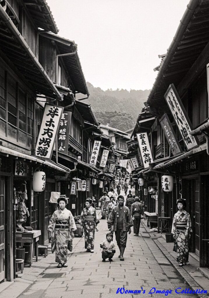 日本の伝統と現代が交差する街並み:美しい古き良き商店街の風景 10 batch image fx 57 日本の街並