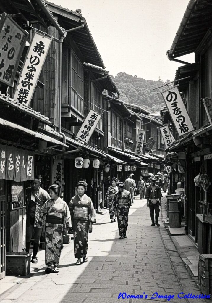 日本の伝統と現代が交差する街並み:美しい古き良き商店街の風景 11 batch image fx 58 日本の街並