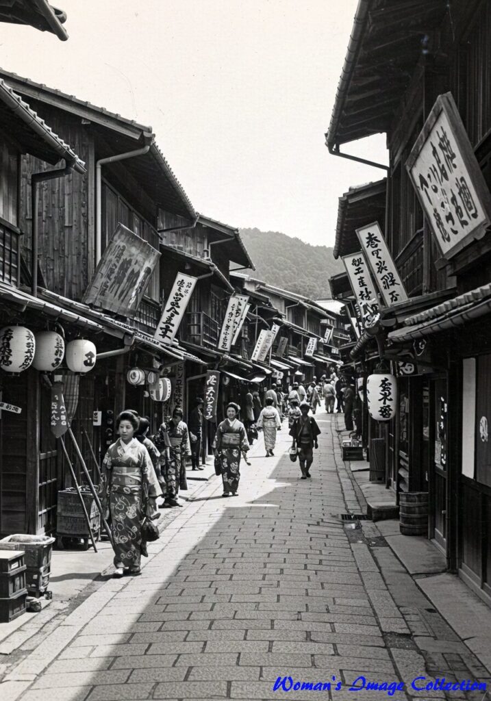 日本の伝統と現代が交差する街並み:美しい古き良き商店街の風景 13 batch image fx 60 日本の街並