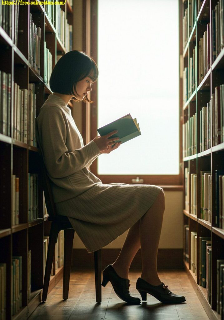 図書室の午後、彼女はまだページをめくっている」──静けさに包まれた、物語の呼吸。 3 20250502 3 1 プリーツスカート