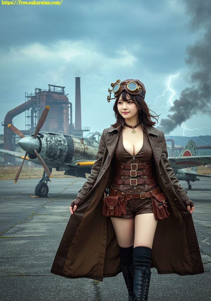 錆びた空と機械仕掛けの彼女──廃墟滑走路の午後 3 20250510 1 138 スチームパンク