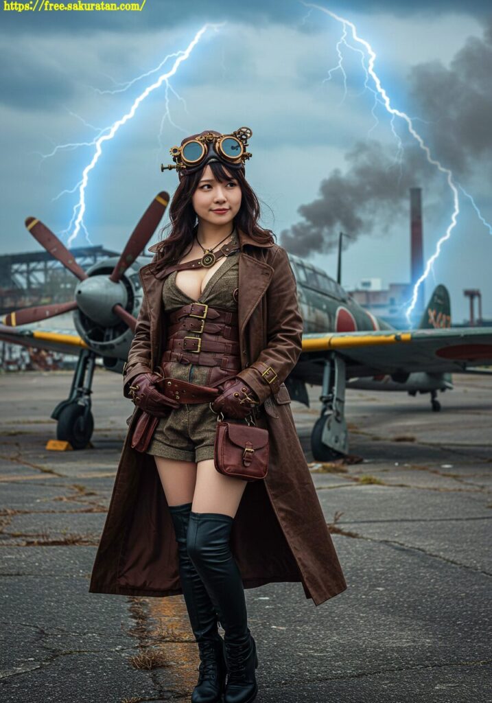 錆びた空と機械仕掛けの彼女──廃墟滑走路の午後 5 20250510 1 145 スチームパンク