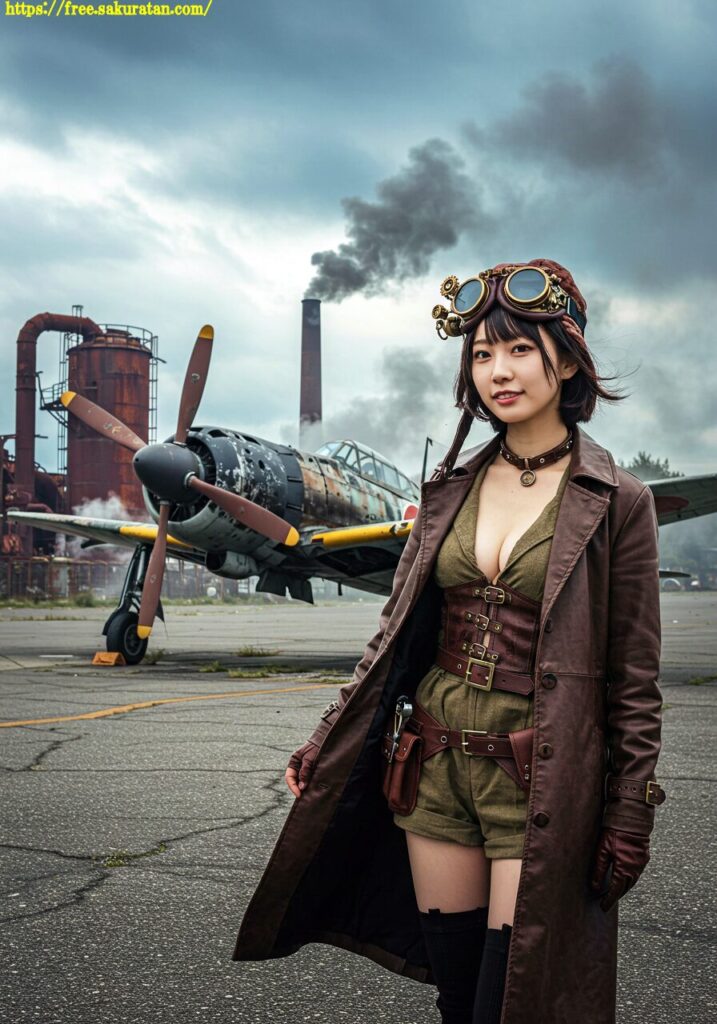 錆びた空と機械仕掛けの彼女──廃墟滑走路の午後 6 20250510 1 146 スチームパンク