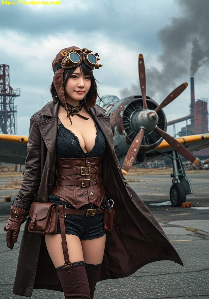 錆びた空と機械仕掛けの彼女──廃墟滑走路の午後 7 20250510 1 147 スチームパンク