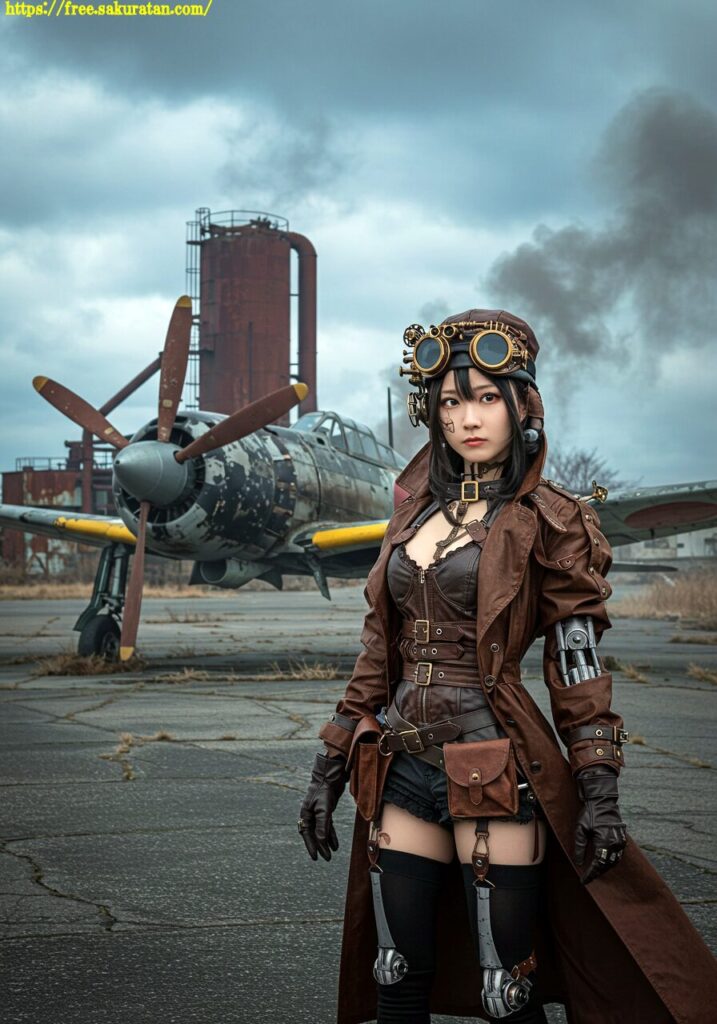 錆びた空と機械仕掛けの彼女──廃墟滑走路の午後 9 20250510 1 149 スチームパンク
