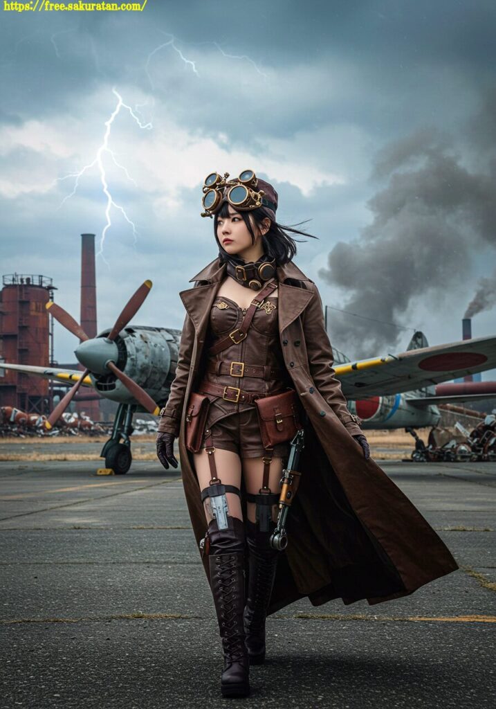錆びた空と機械仕掛けの彼女──廃墟滑走路の午後 10 20250510 1 152 スチームパンク