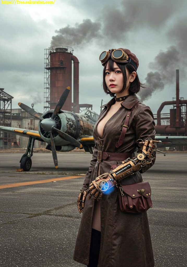 錆びた空と機械仕掛けの彼女──廃墟滑走路の午後 19 20250510 1 165 スチームパンク