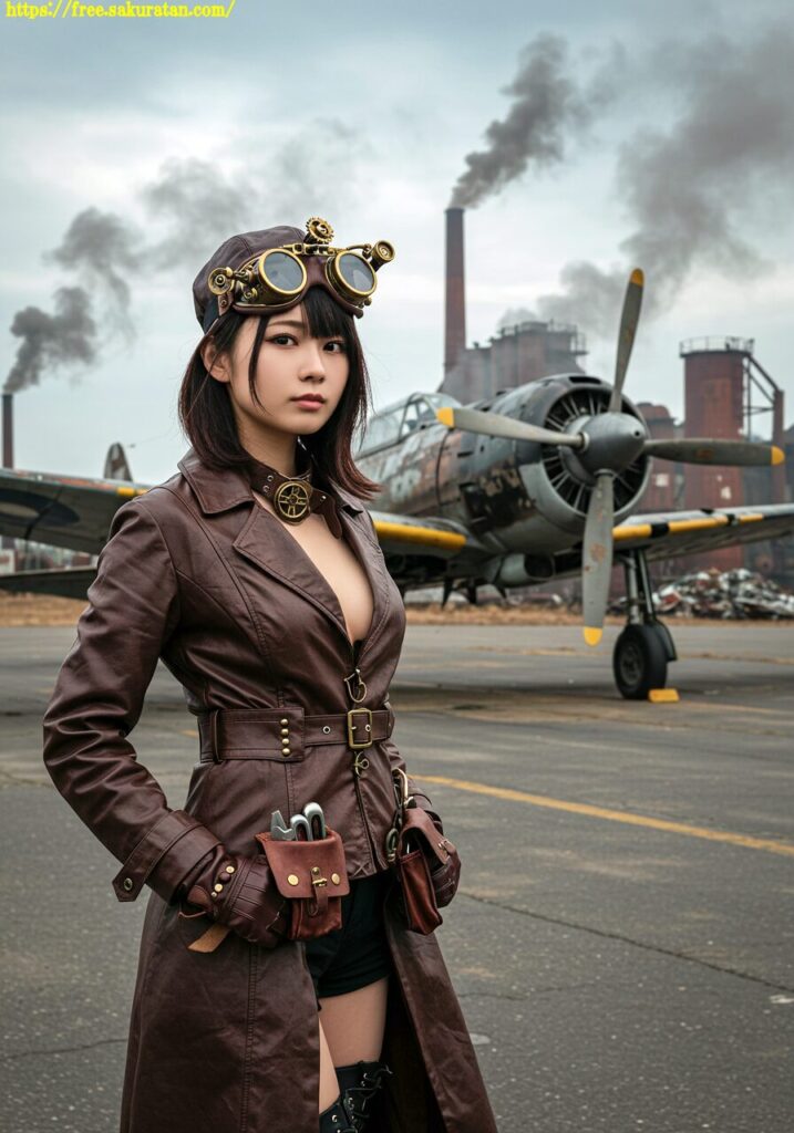 錆びた空と機械仕掛けの彼女──廃墟滑走路の午後 23 20250510 1 171 スチームパンク