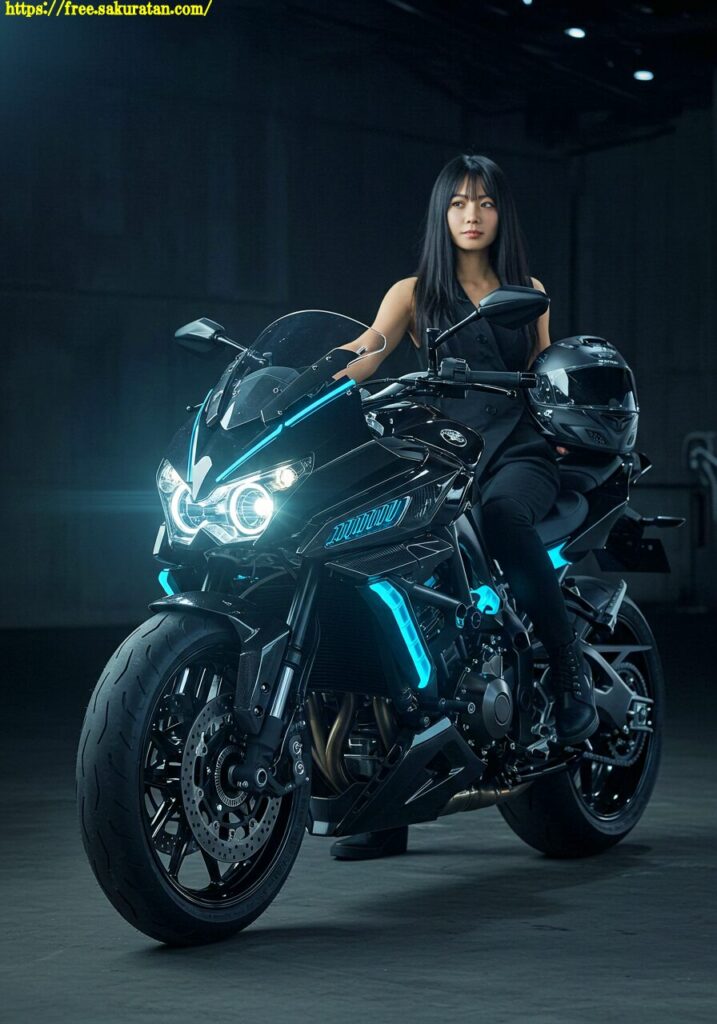 驚異のビジュアルアート。光る眼を持つバイクとクールモデルが最高にキマってる! 4 Image fx 2025 05 21T203925.429 ショートパンツ