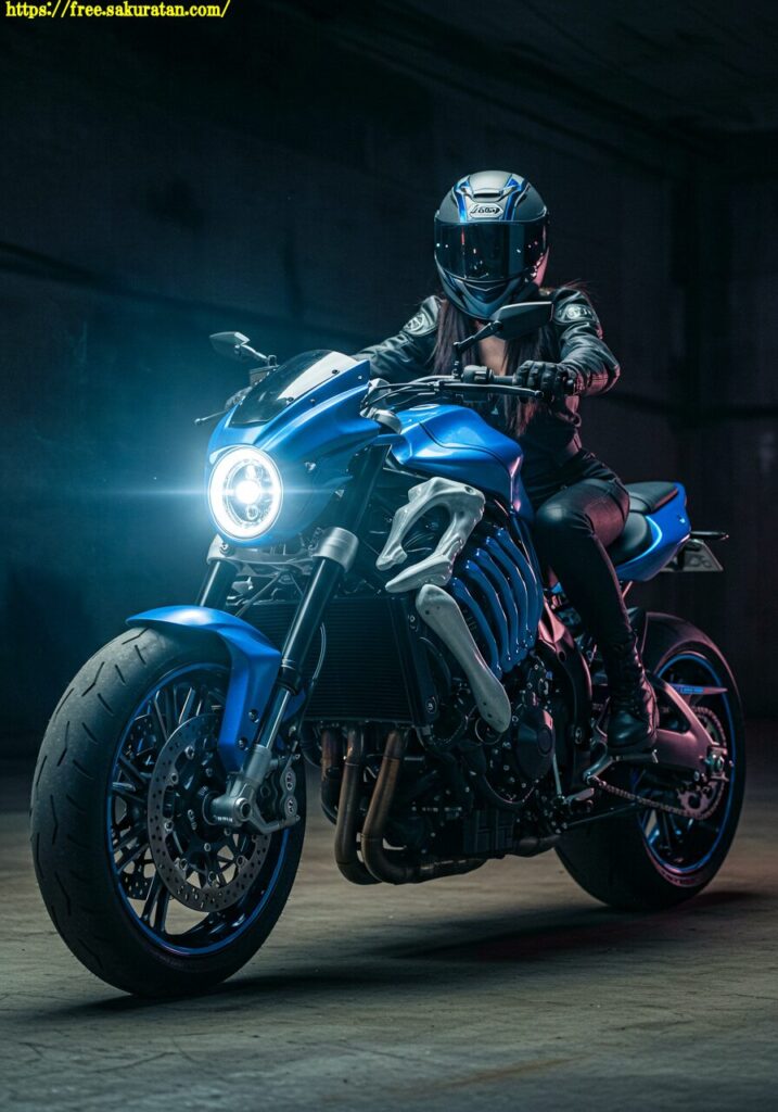 驚異のビジュアルアート。光る眼を持つバイクとクールモデルが最高にキマってる! 6 Image fx 2025 05 21T204010.756 ショートパンツ