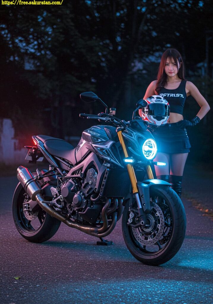 驚異のビジュアルアート。光る眼を持つバイクとクールモデルが最高にキマってる! 16 Image fx 2025 05 21T205443.407 ショートパンツ
