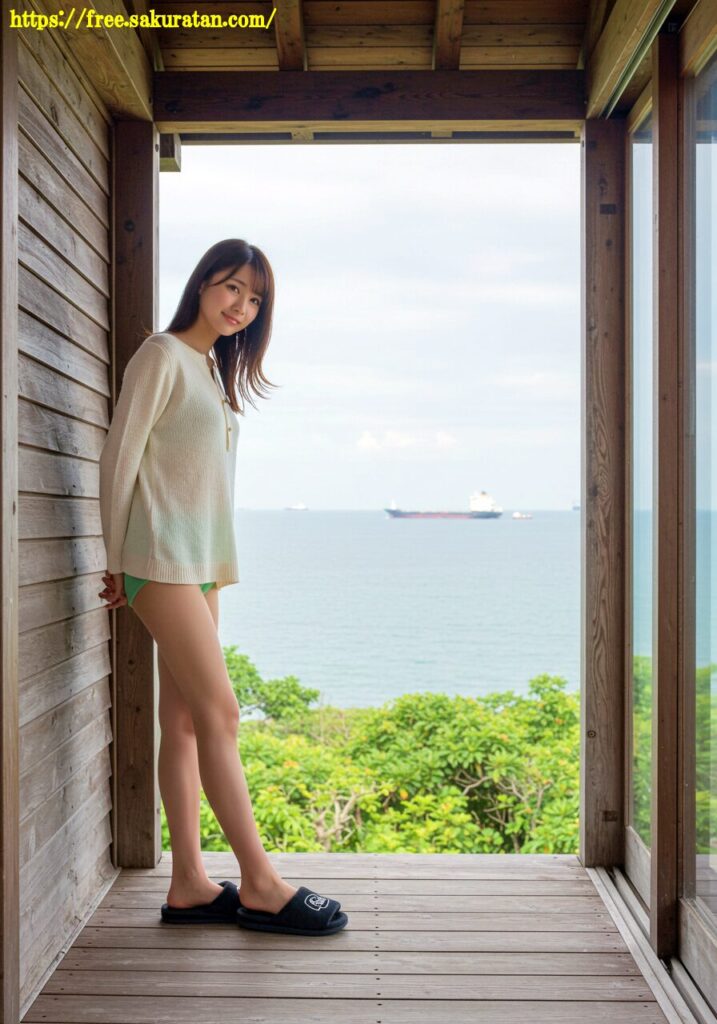 「夏の終わりに海風と彼女」——バルコニーに立つ、静かな余白の物語 3 20250603 1 21 ワンピース