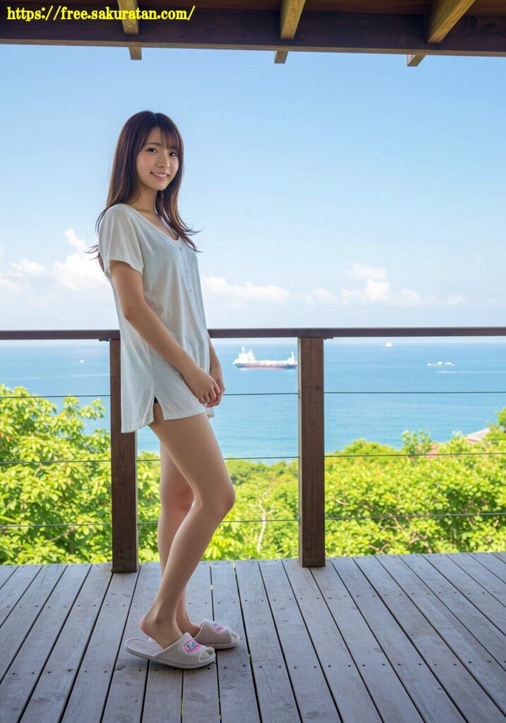 「夏の終わりに海風と彼女」——バルコニーに立つ、静かな余白の物語 5 20250603 1 24 ワンピース